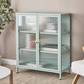Ella 2 Door Modern Metal Cabinet Sage