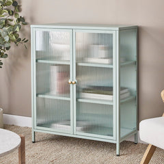 Ella 2 Door Modern Metal Cabinet Sage