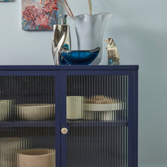 Ella 3 Door Modern Metal Buffet Navy
