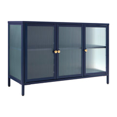 Ella 3 Door Modern Metal Buffet Navy