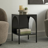Eve Metal Open Front Side Table Black