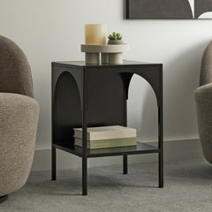 Eve Metal Open Front Side Table Black