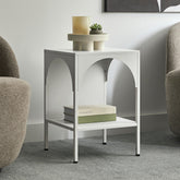 Eve Metal Open Front Side Table White