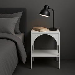 Eve Metal Open Front Side Table White