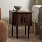 Haven Sliding Door Bedside Table Walnut