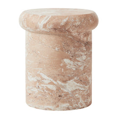 Luna 38cm MgO Tea Rose Marble Look Stool