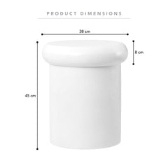Luna 38cm MgO White Stool