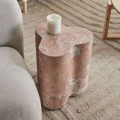 Poppy MgO Side Table Tea Rose Marble Look