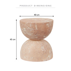 Stella MgO Side Table Tea Rose Marble Look