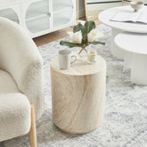 Astrid Side Table Travertine Look