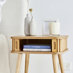 Curve Bedside Table Natural (Set of 2)