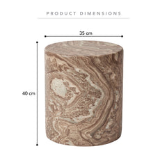 Forster Marble Look Side Table Brown