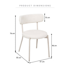 Hawthorn Set of 2 Dining Chairs Cream