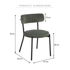 Hawthorn Set of 2 Dining Chairs Green