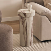 Mandu Marble Look Side Table White