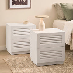 Neive Bedside Table White (Set of 2)