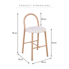 Newport Set of 2 Barstools Cream