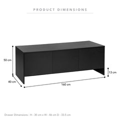 Oxford Entertainment Unit Black (160cm)