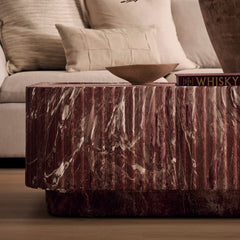 Silvi Marble Look Coffee Table Red