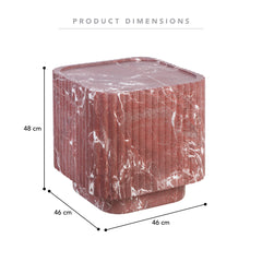 Silvi Marble Look Side Table Red