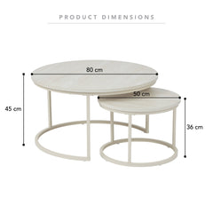 Nesting Sonoma Coffee Tables Set of 2 Travertine Look