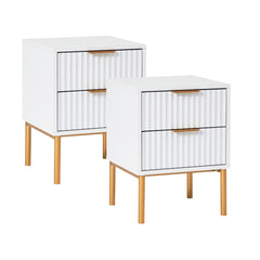 Indy Bedside Table White (Set of 2)