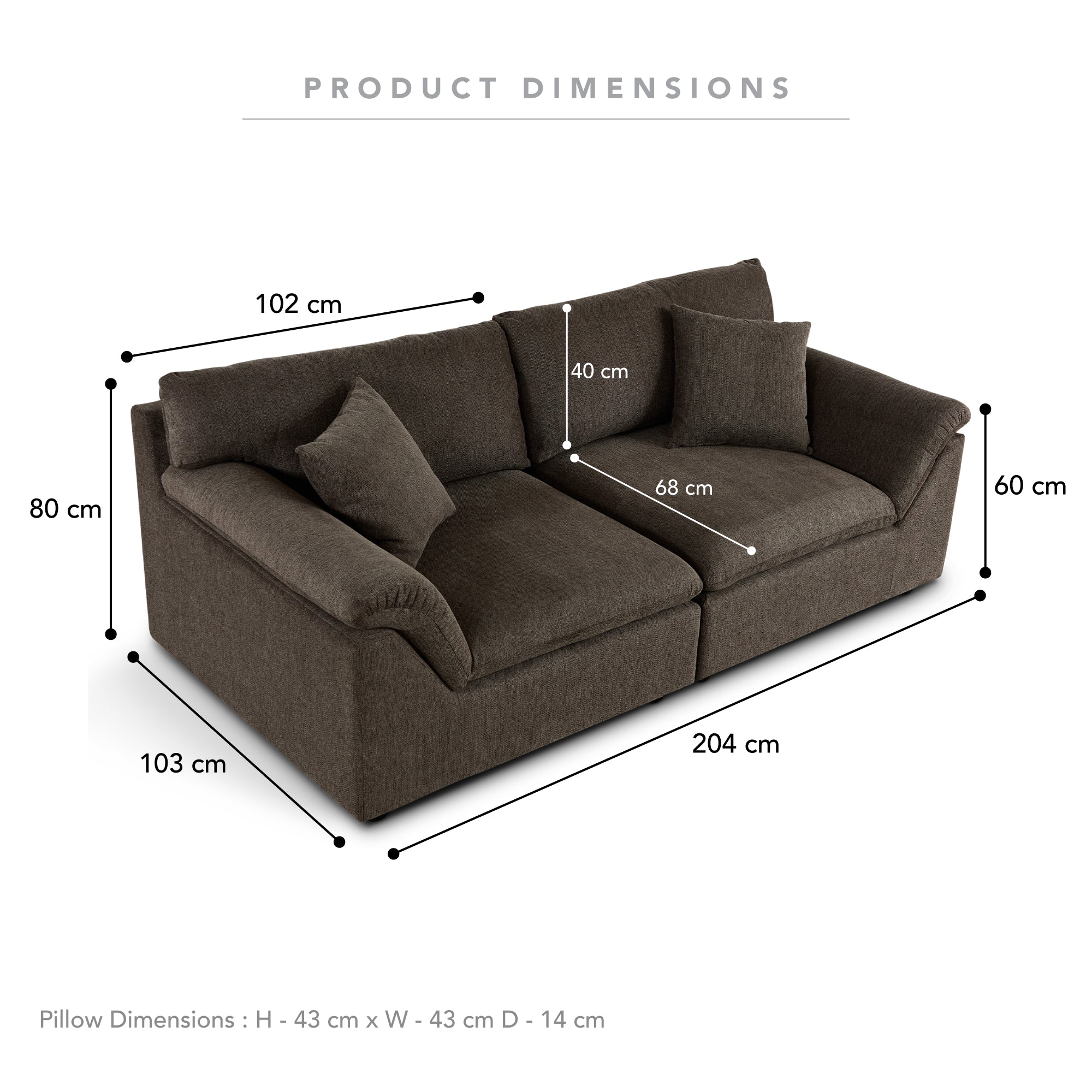 Emery 2 Seater Modular Sofa