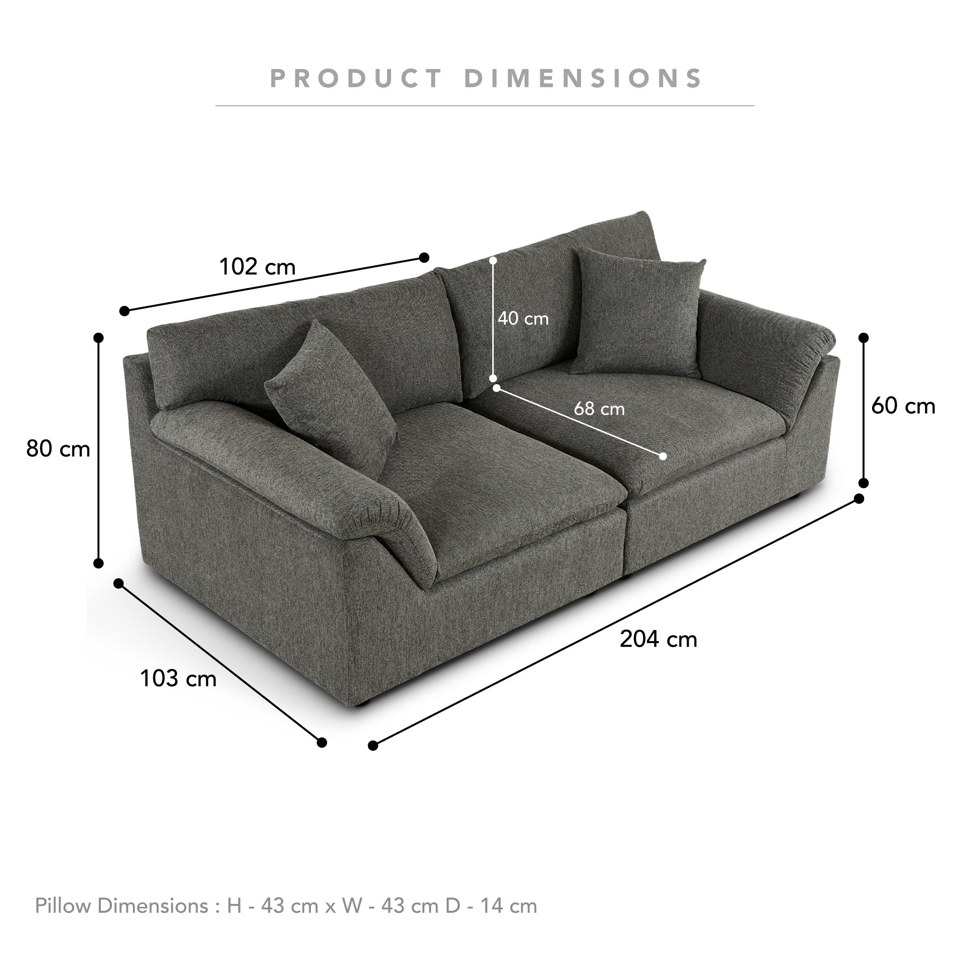 Emery 2 Seater Modular Sofa