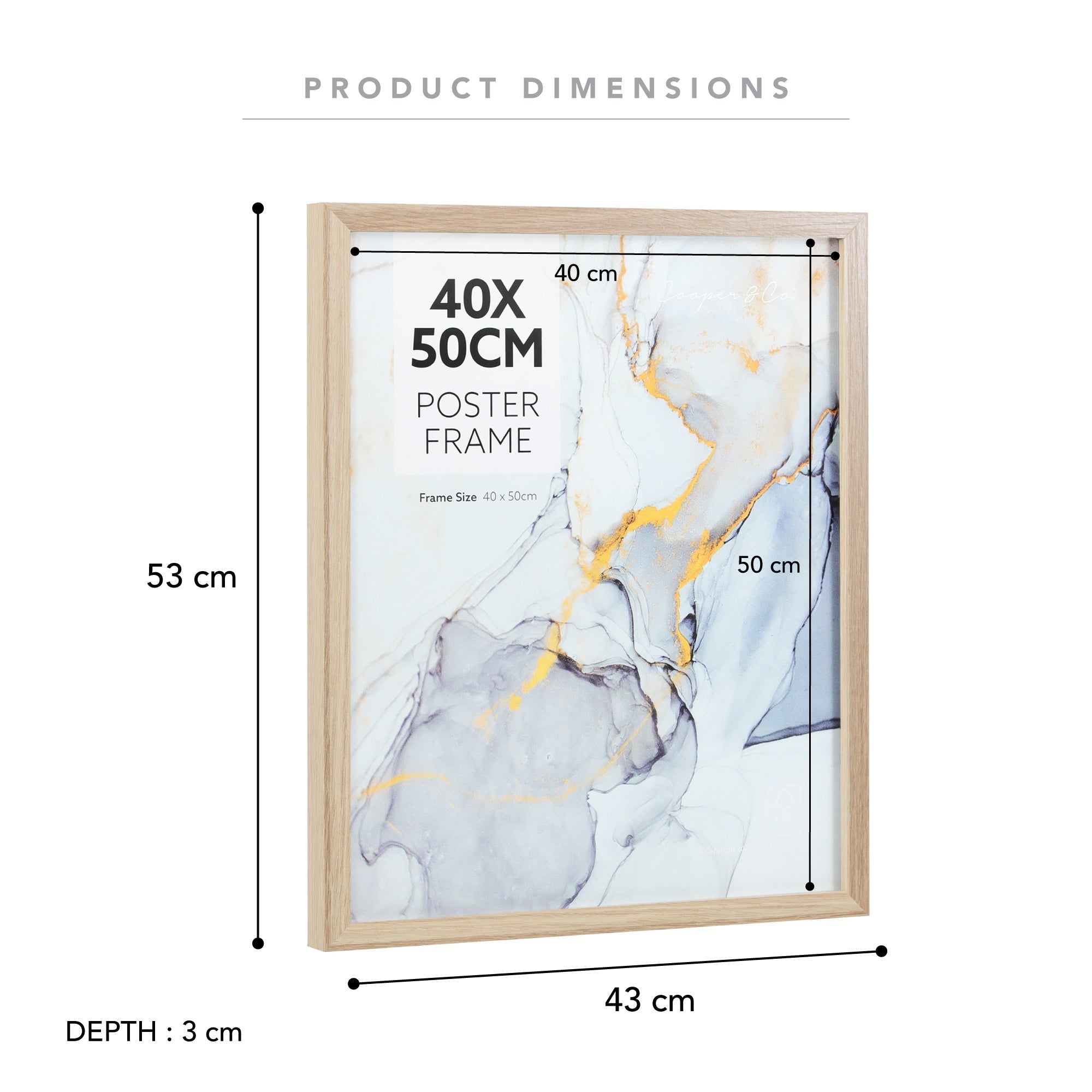 Set of 2 40x50cm Poster Photo Frames