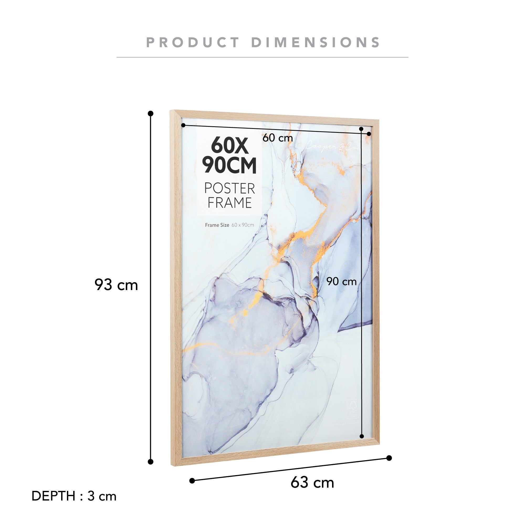 Set of 2 60x90cm Poster Photo Frames