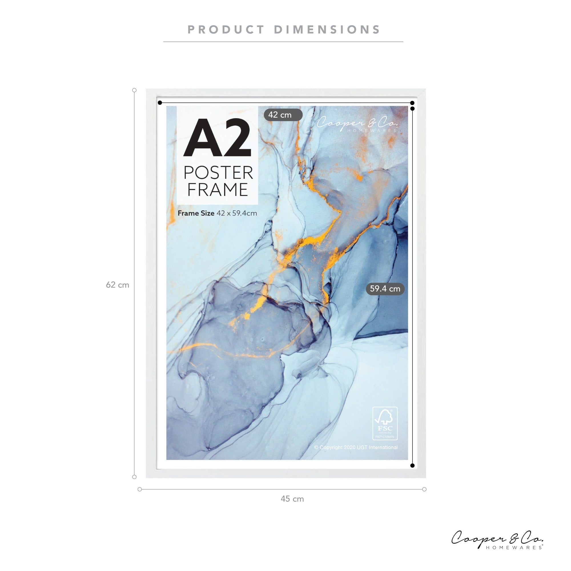 Set of 2 A2 Poster Photo Frames