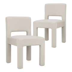 Claude Set of 2 Dining Chairs Beige Velvet