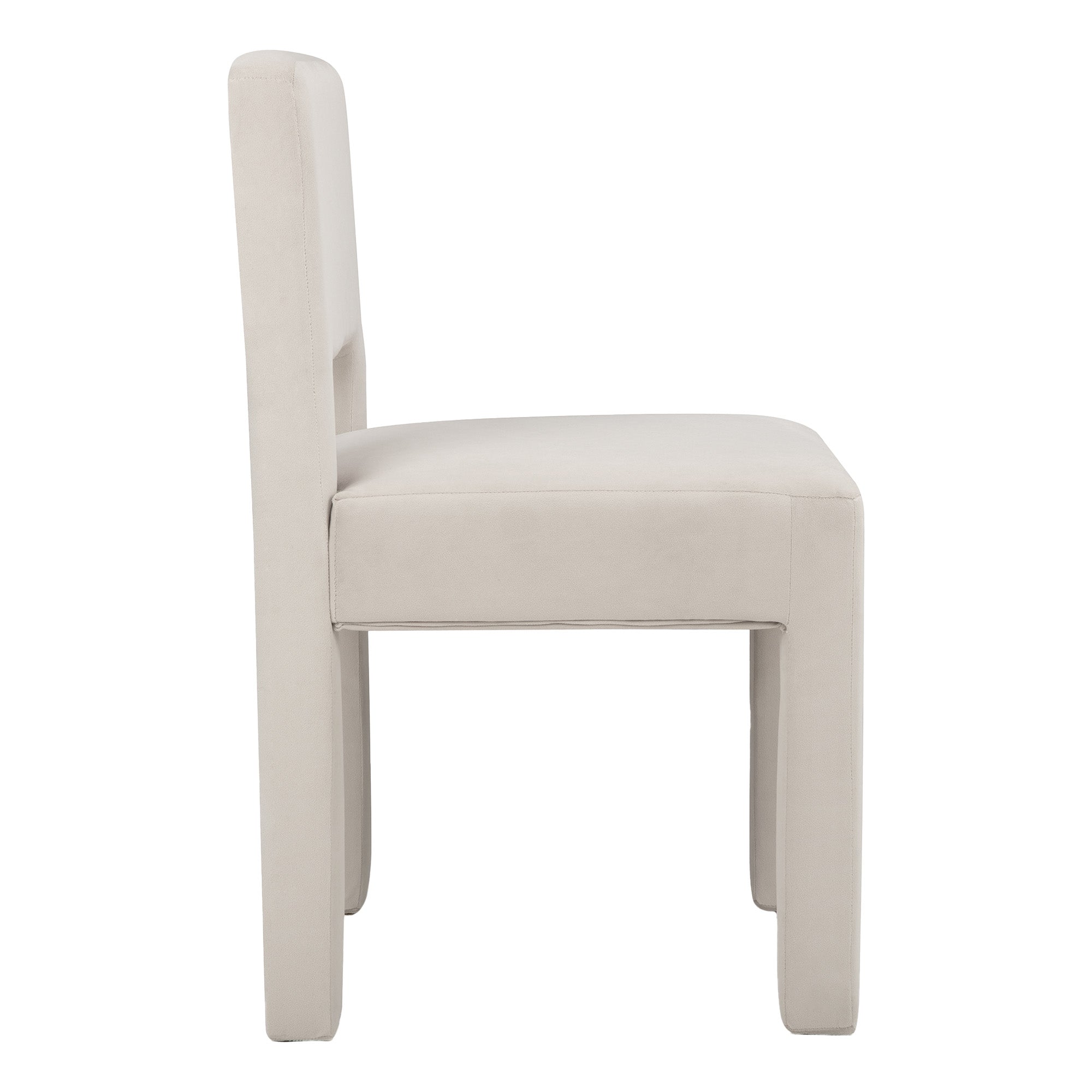 Claude Set of 2 Dining Chairs Beige Velvet