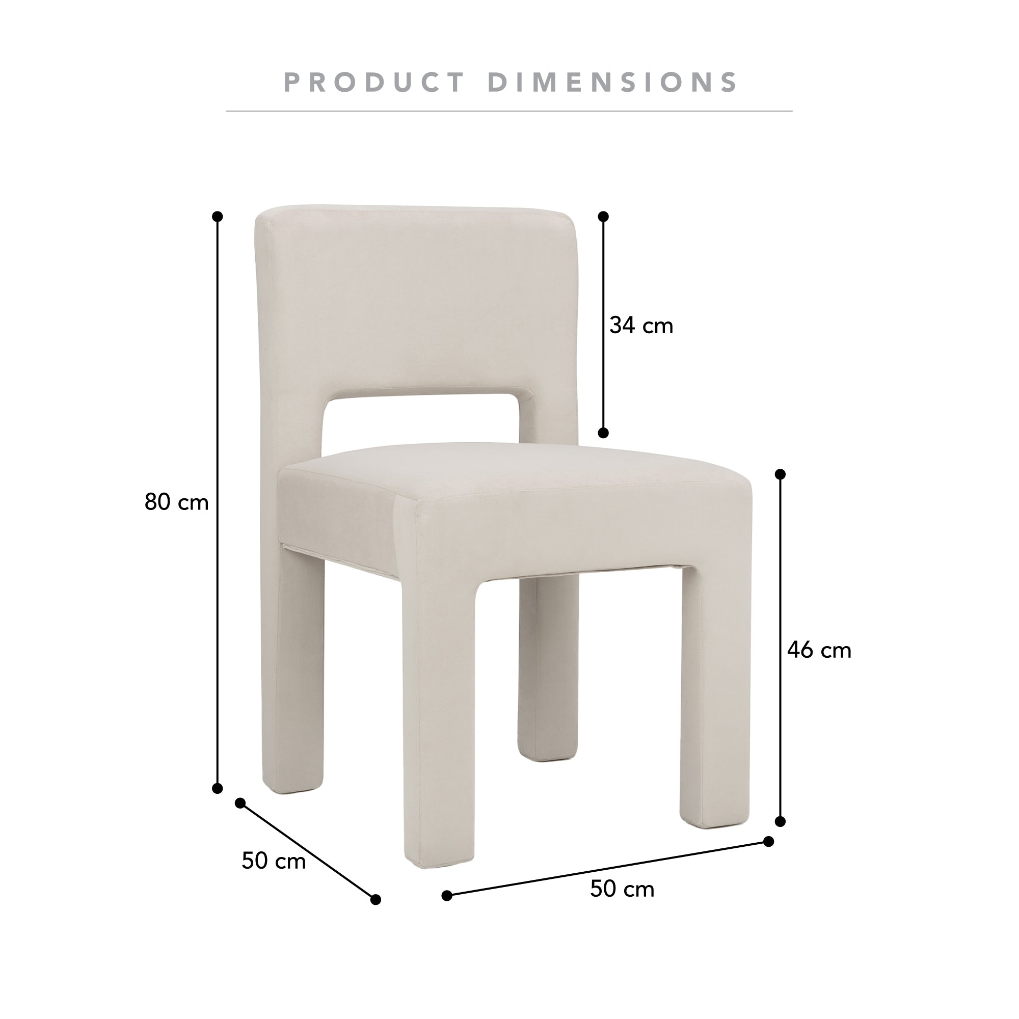 Claude Set of 4 Dining Chairs Beige Velvet