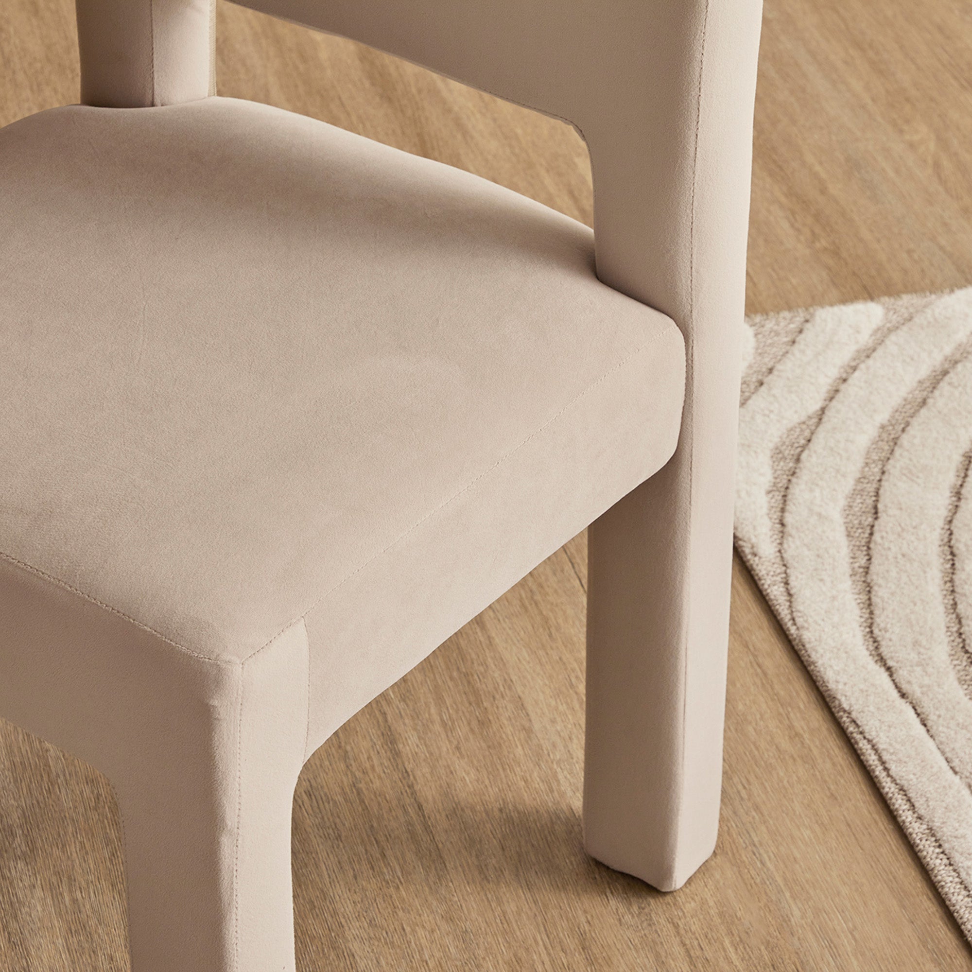 Claude Set of 4 Dining Chairs Beige Velvet