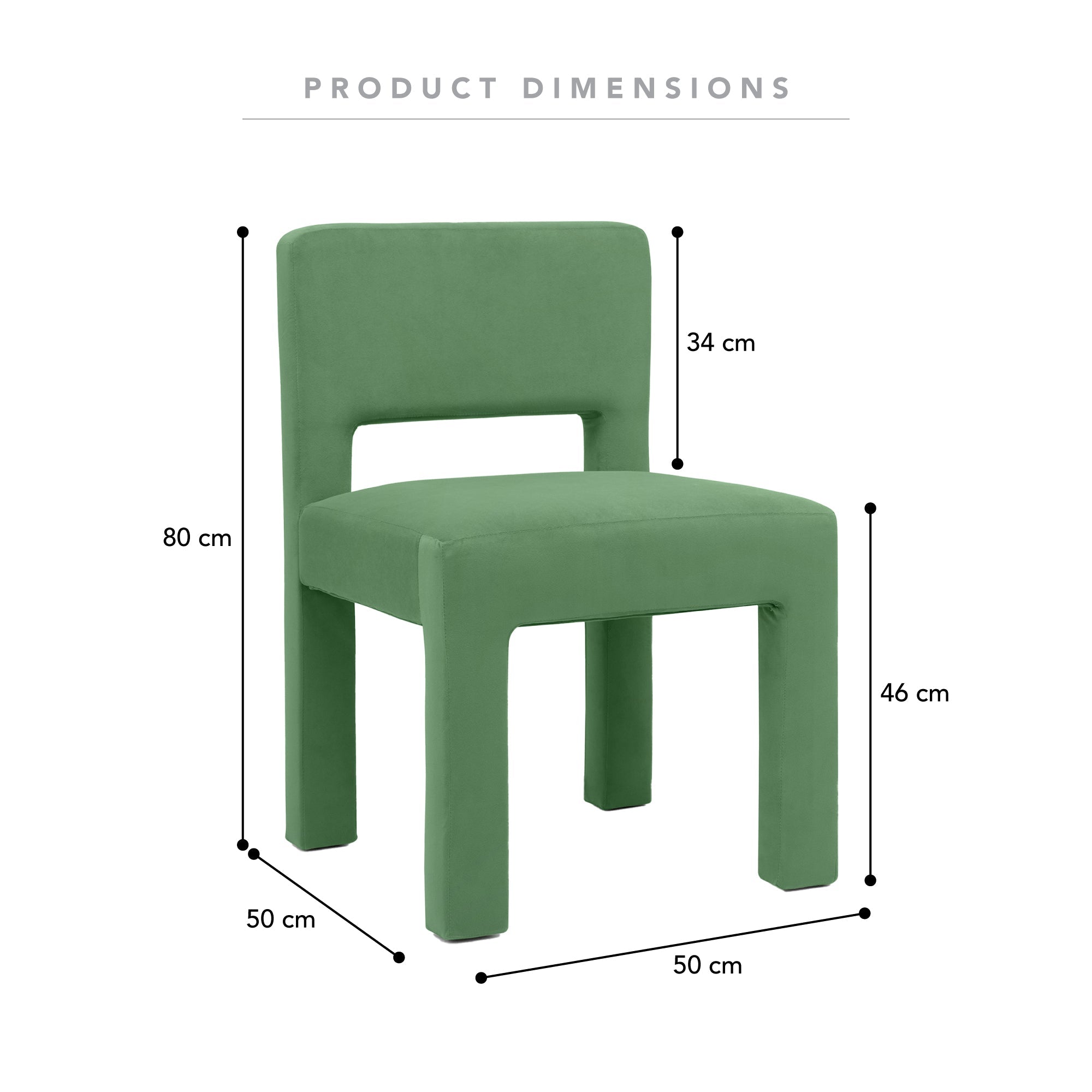 Claude Set of 4 Dining Chairs Green Velvet