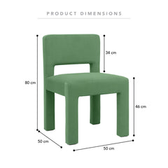 Claude Set of 4 Dining Chairs Green Velvet