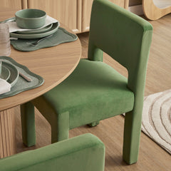 Claude Set of 4 Dining Chairs Green Velvet