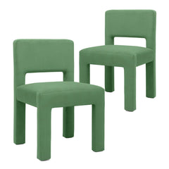 Claude Set of 2 Dining Chairs Green Velvet