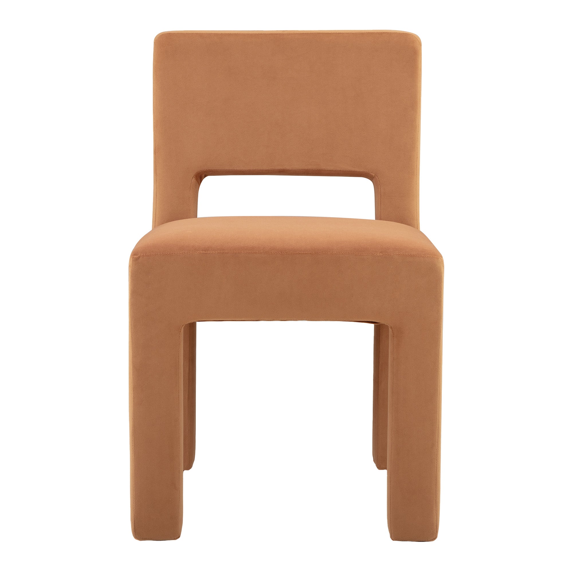 Claude Set of 4 Dining Chairs Rust Velvet