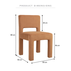 Claude Set of 2 Dining Chairs Rust Velvet