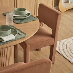Claude Set of 4 Dining Chairs Rust Velvet