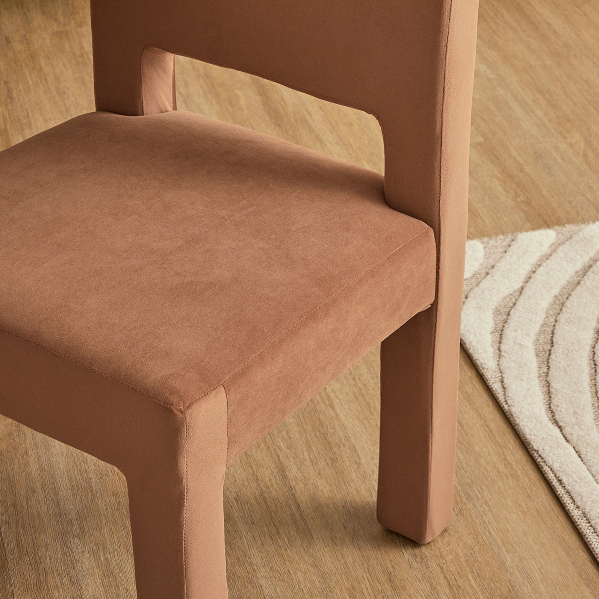 Claude Set of 4 Dining Chairs Rust Velvet
