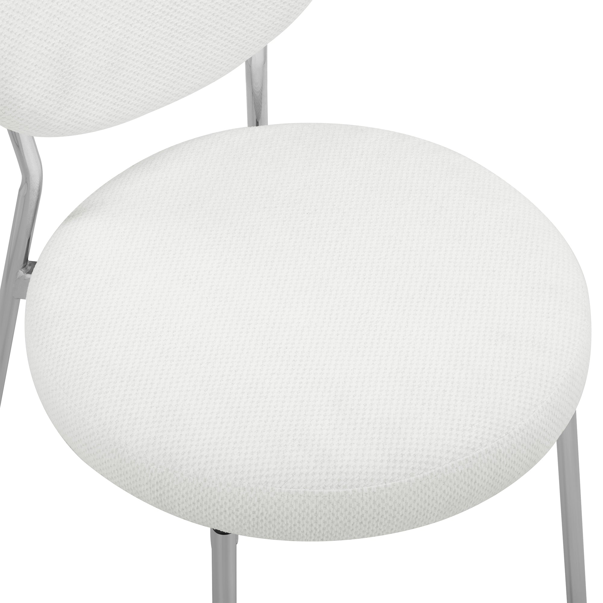 Dora Set of 2 Dining Chairs Chrome and Cream