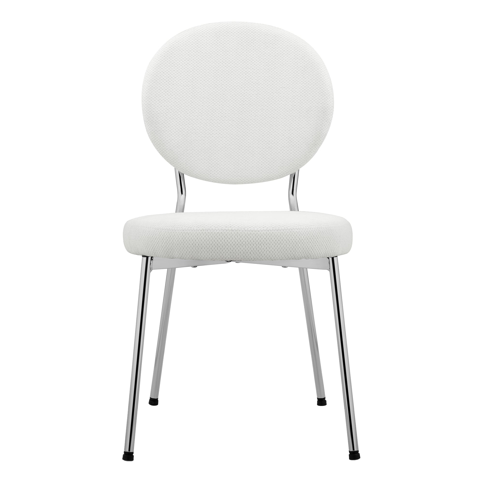 Dora Set of 2 Dining Chairs Chrome and Cream