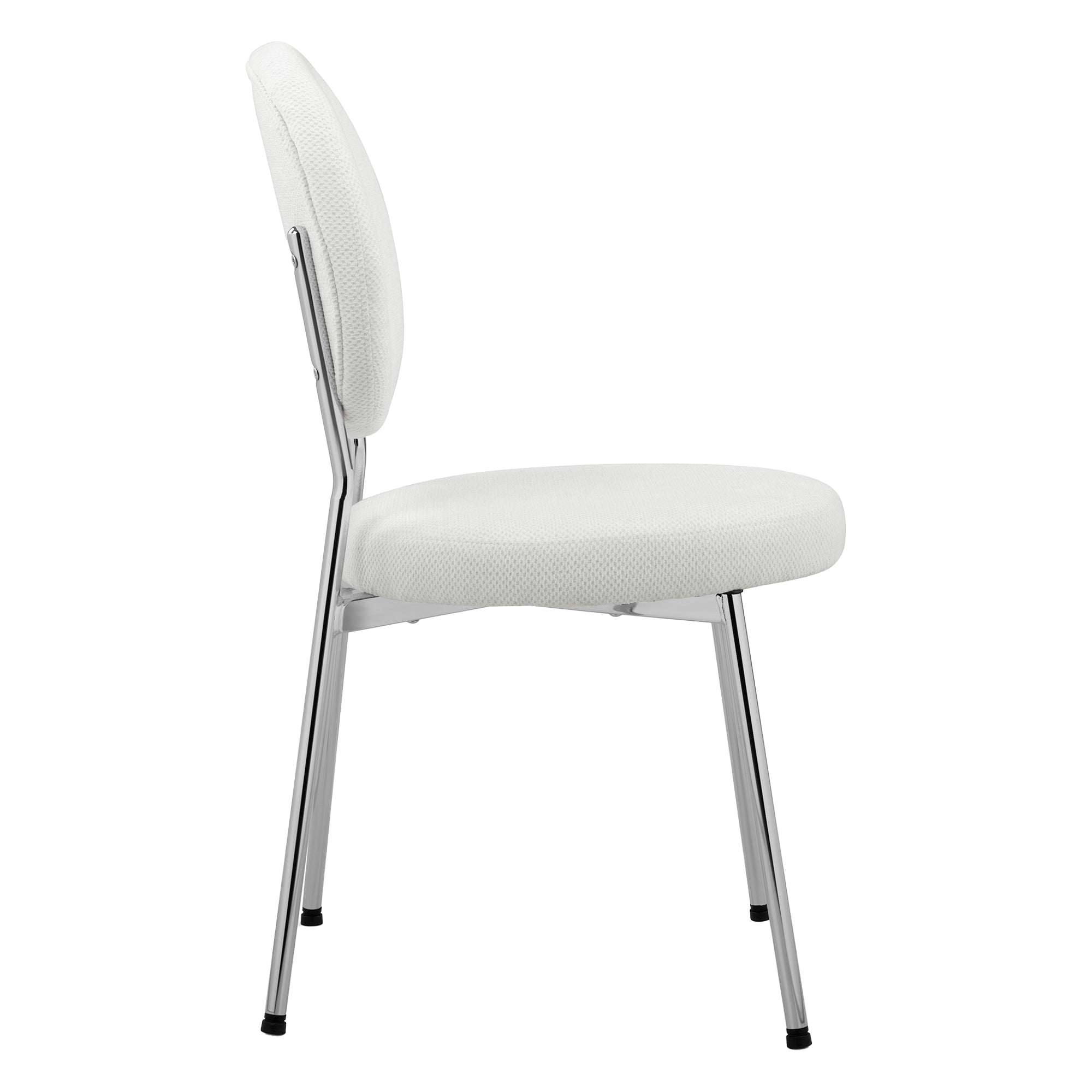 Dora Set of 4 Dining Chairs Chrome and Cream