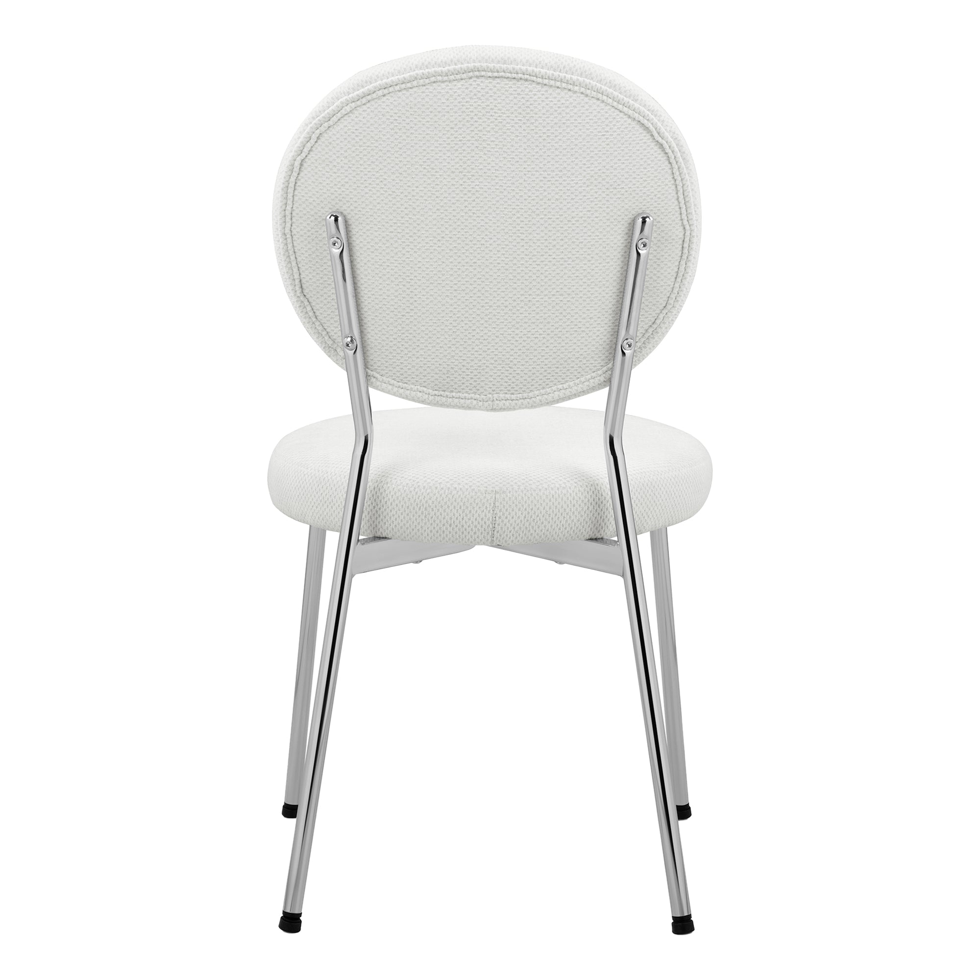 Dora Set of 2 Dining Chairs Chrome and Cream