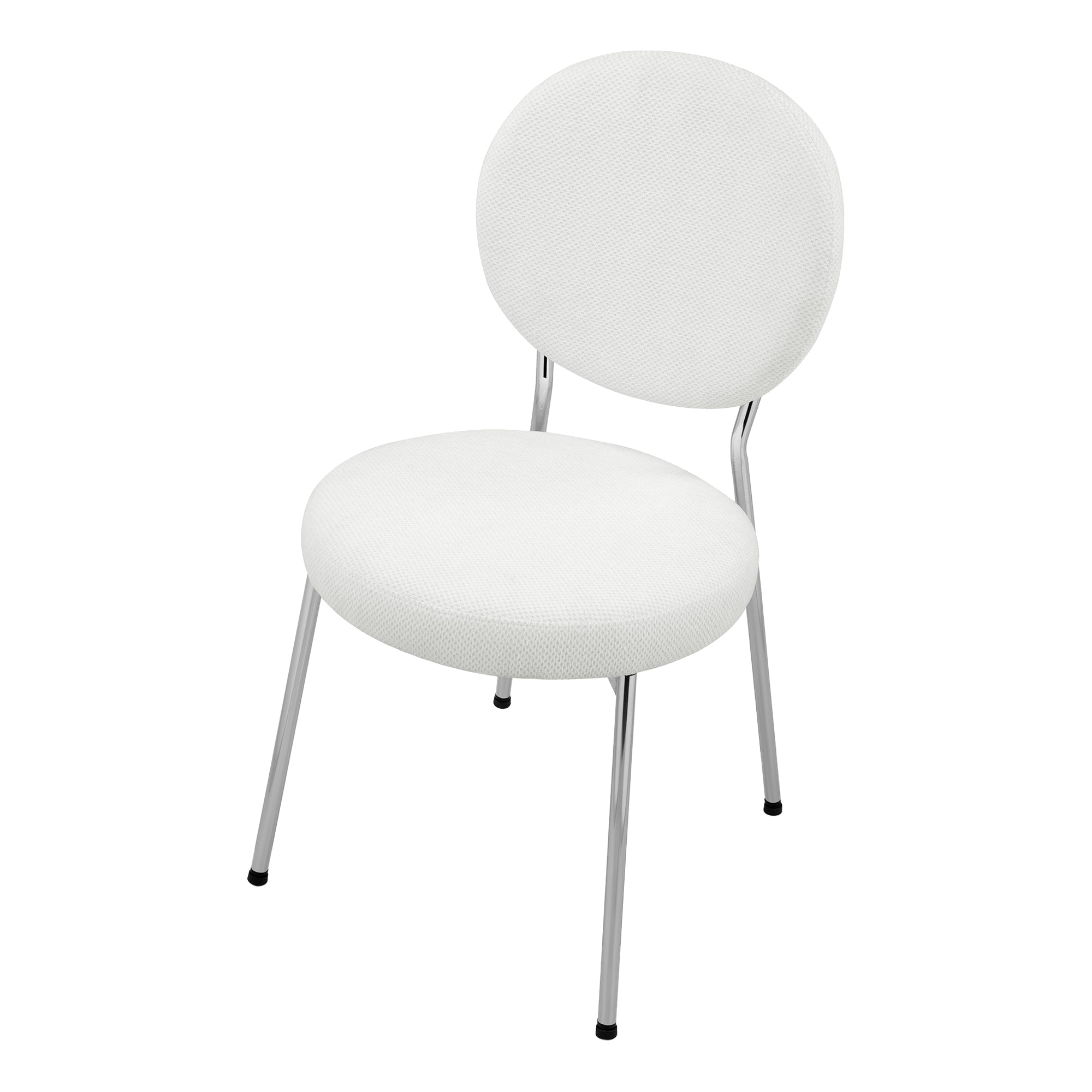 Dora Set of 4 Dining Chairs Chrome and Cream