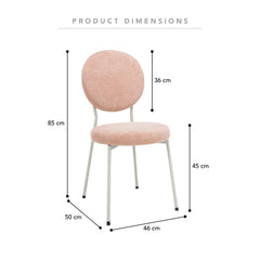 Dora Set of 4 Dining Chairs Pink and Grey