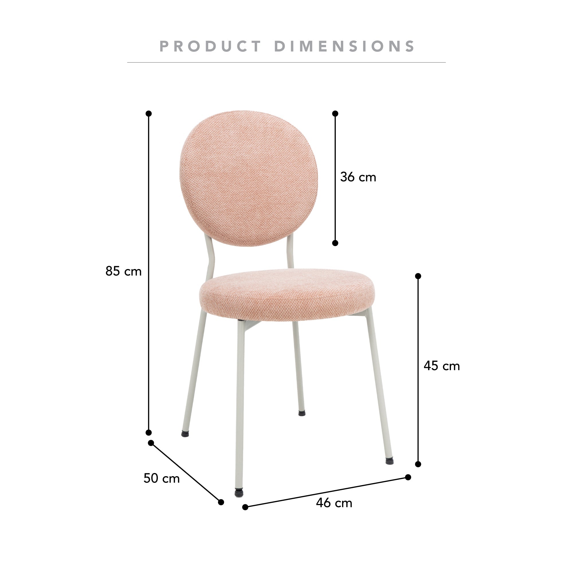 Dora Set of 2 Dining Chairs Pink and Grey
